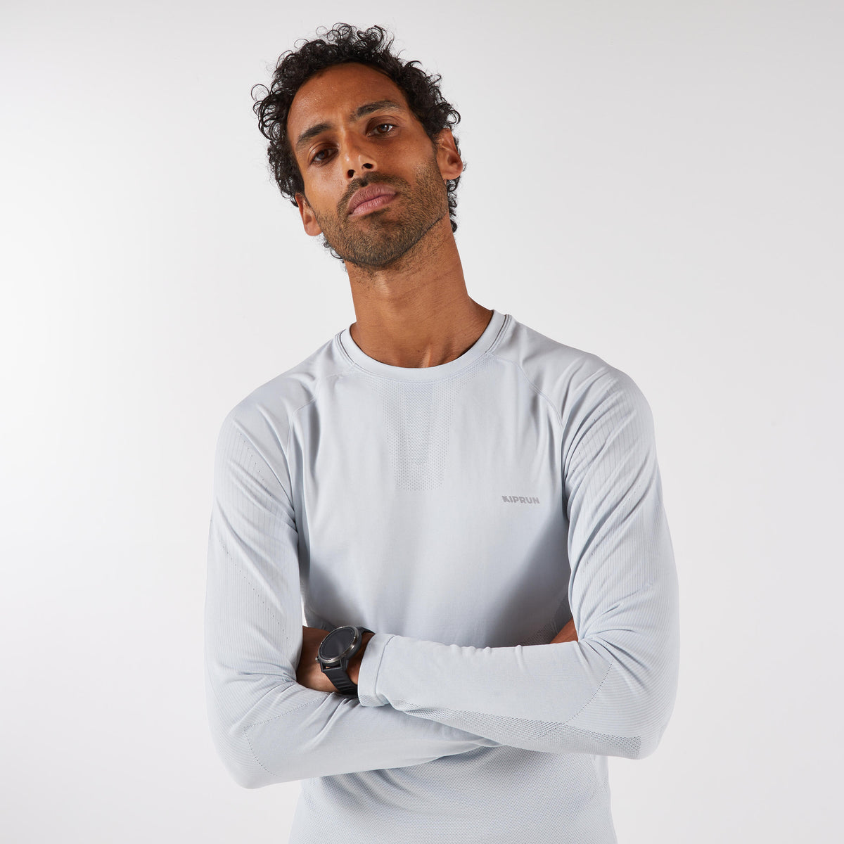 Kiprun Run 500 Warm Men's Long-Sleeved Zipped T-Shirt - Black