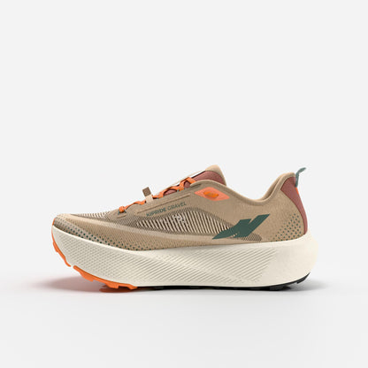 Kiprun Men's Road and Trail Running Shoes, Kiprun Kipride Gravel Beige and Orange