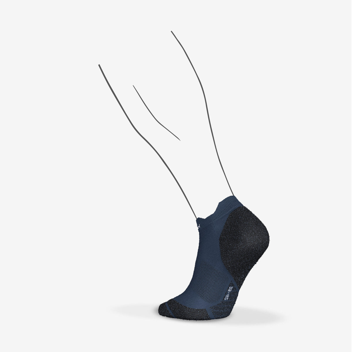 Kiprun Thick Running Socks Mid Pack of 2 Pairs Run 500 - Black / White