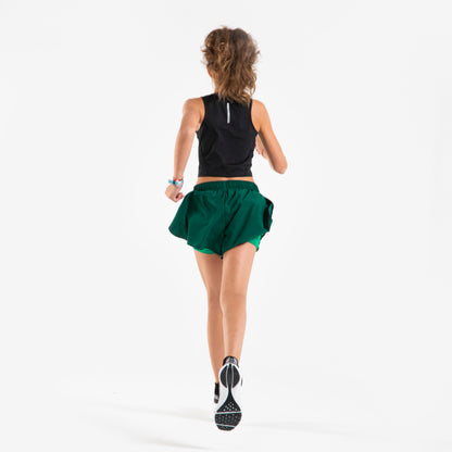 Kiprun Breathable 2-in-1 Running Shorts for Girls - Kiprun Dry+ 900 Black Purple