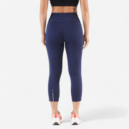 Kiprun Women's Cropped Running Leggings Breathable - Kiprun Run 500 Comfort - Black