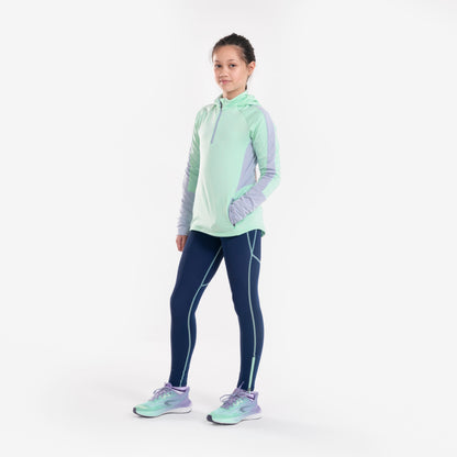 Kiprun Dry+ 900 Kids' Zipped Running Tights - Black