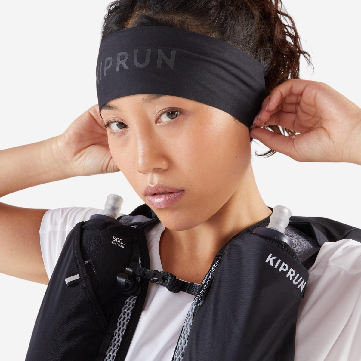 Kiprun Men's Women's V2 Kiprun Running Headband - White