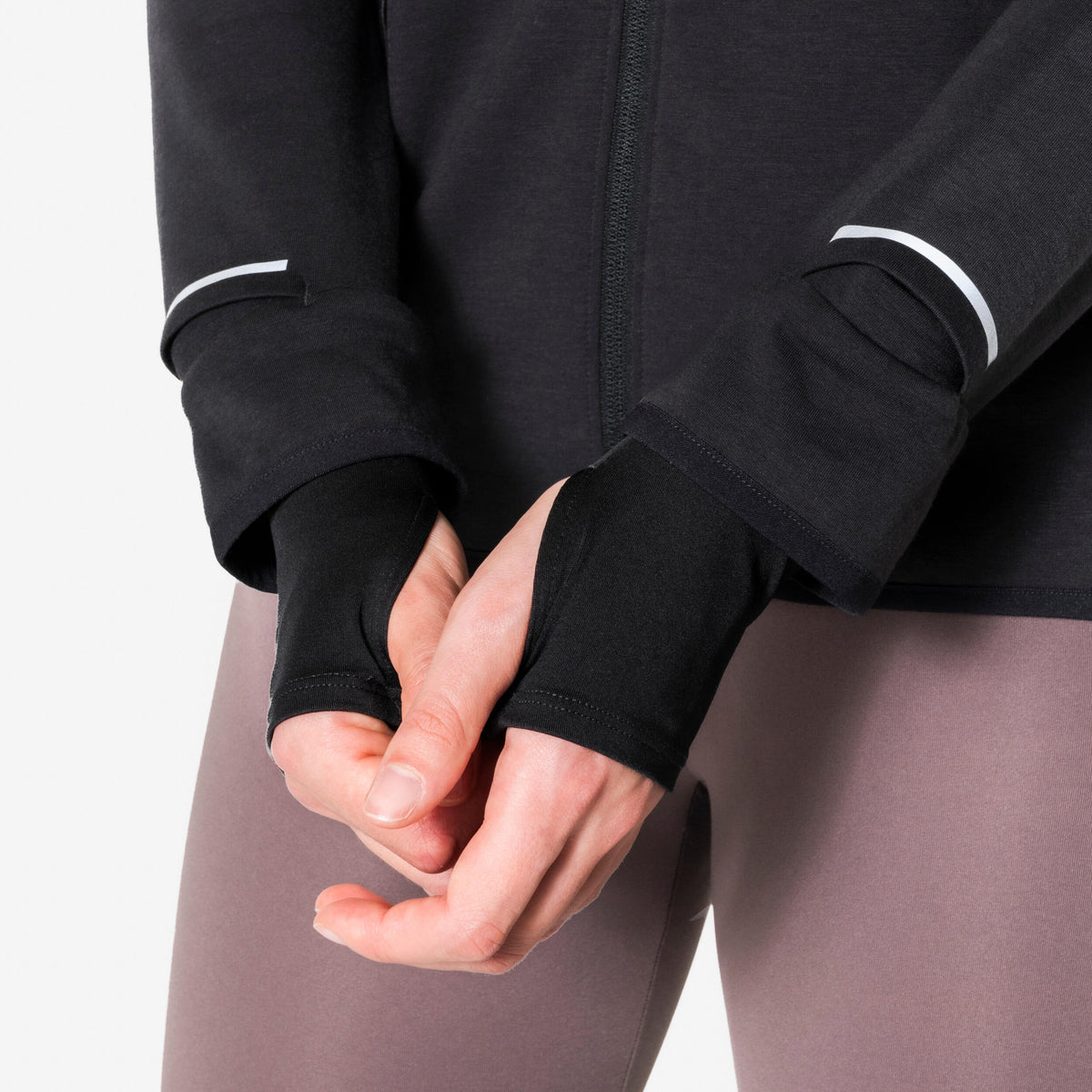 Kiprun Run 500 Warm Women's Running Long-Sleeved T-Shirt 1 / 2 Zip - Black