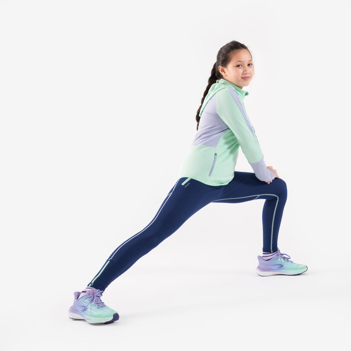 Kiprun Dry+ 900 Kids' Zipped Running Tights - Black