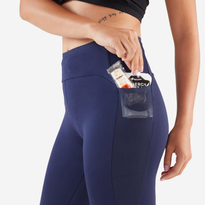 Kiprun Women's Cropped Running Leggings Breathable - Kiprun Run 500 Comfort - Black