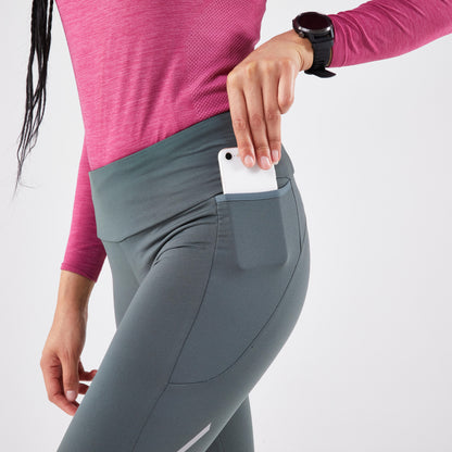 Kiprun Women's Running Warm Leggings Kiprun Run 500 Warm - Brown