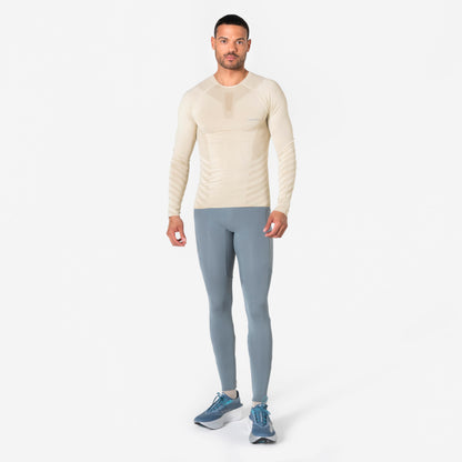 Kiprun Men's Long-Sleeved Slim Running T-Shirt Kiprun Run 500 Seamless Purple