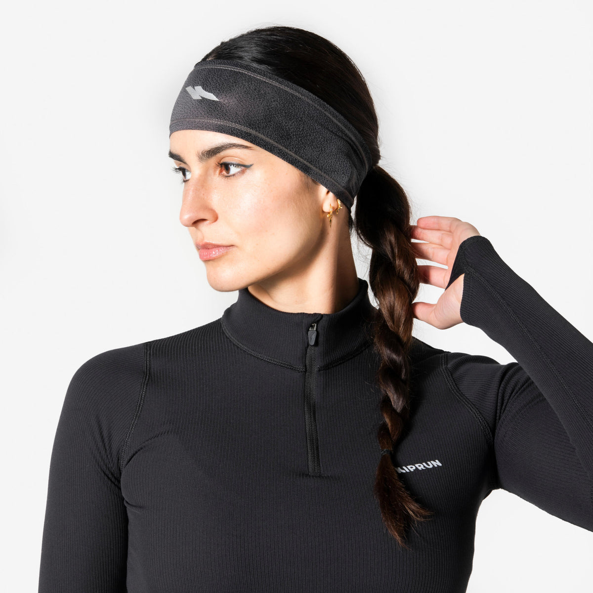 Kiprun Warm+ V2 Adult Warm Running Headband - Grey Graph