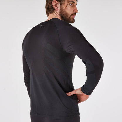 Kiprun Women's Warm Long-Sleeved Half-Zip T-Shirt Kiprun Run Flow Black.