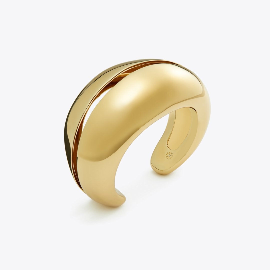 Tory Burch Pierced Cuff Light Brass