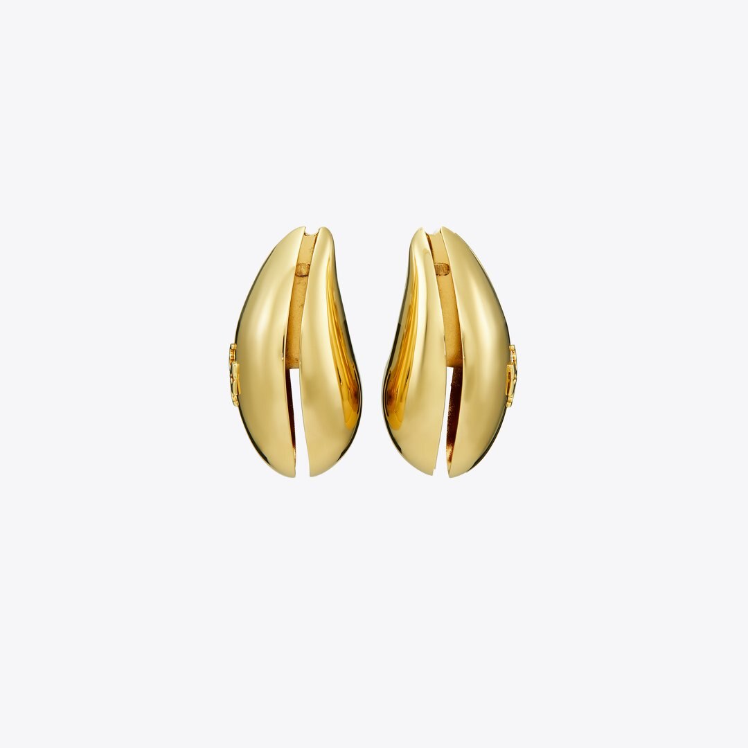 Tory Burch Pierced Earrings Light Brass