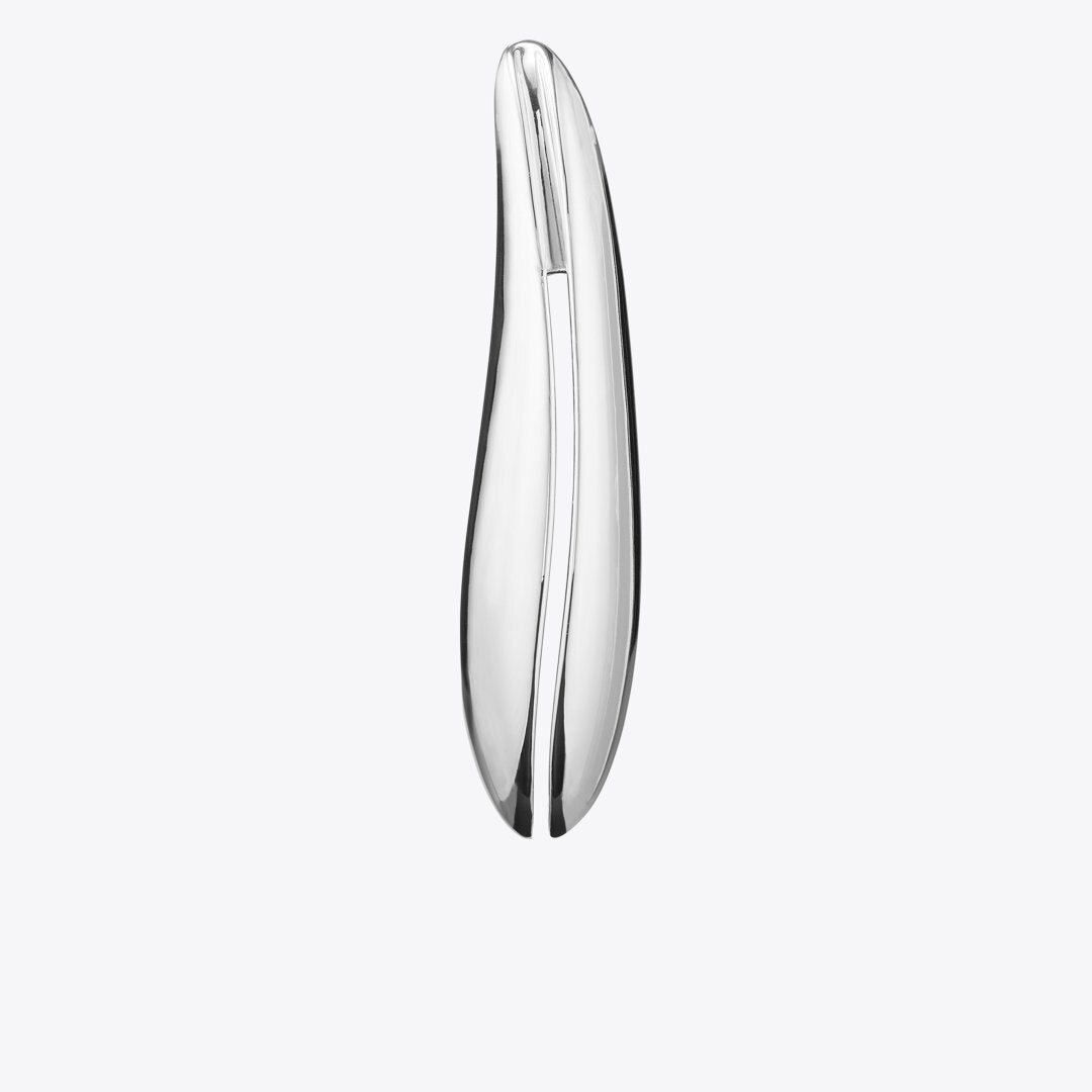 Tory Burch Pierced Elongated Earrings Light Silver
