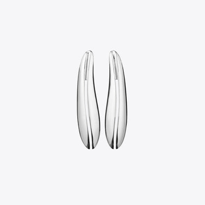 Tory Burch Pierced Elongated Earrings Light Silver