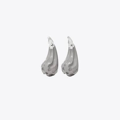 Tory Burch Pierced Front-Back Earrings Light Silver / Gray