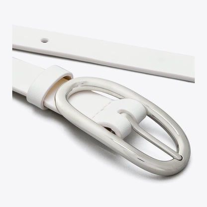 Tory Burch Pierced Large Buckle Belt Bianco