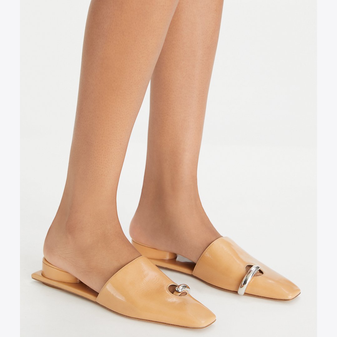 Tory Burch Pierced Mule CANTUCCI / SILVER