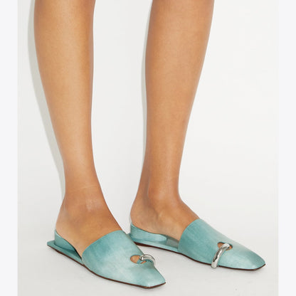Tory Burch Pierced Mule NORTHERN BLUE / SILVER