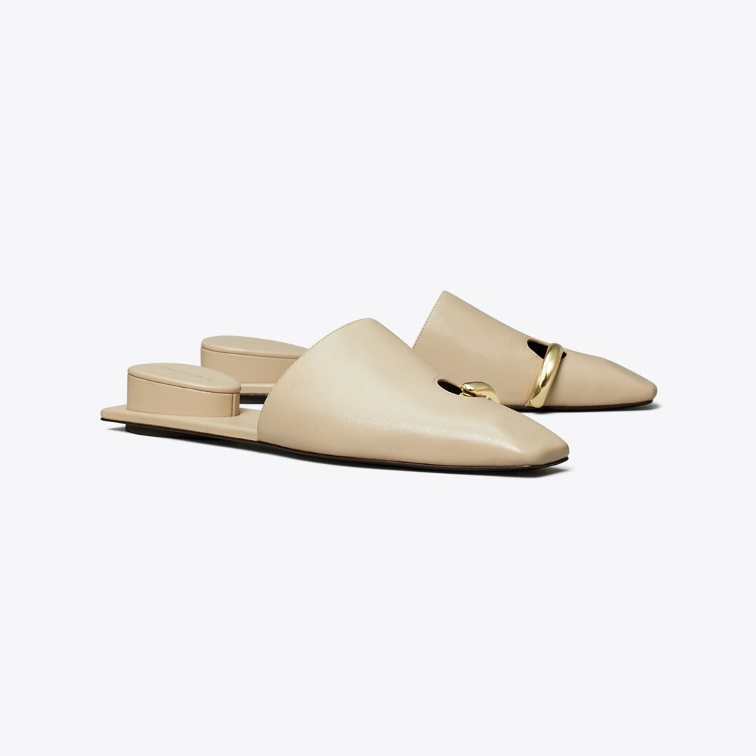 Tory Burch Pierced Mule STONE GRAY