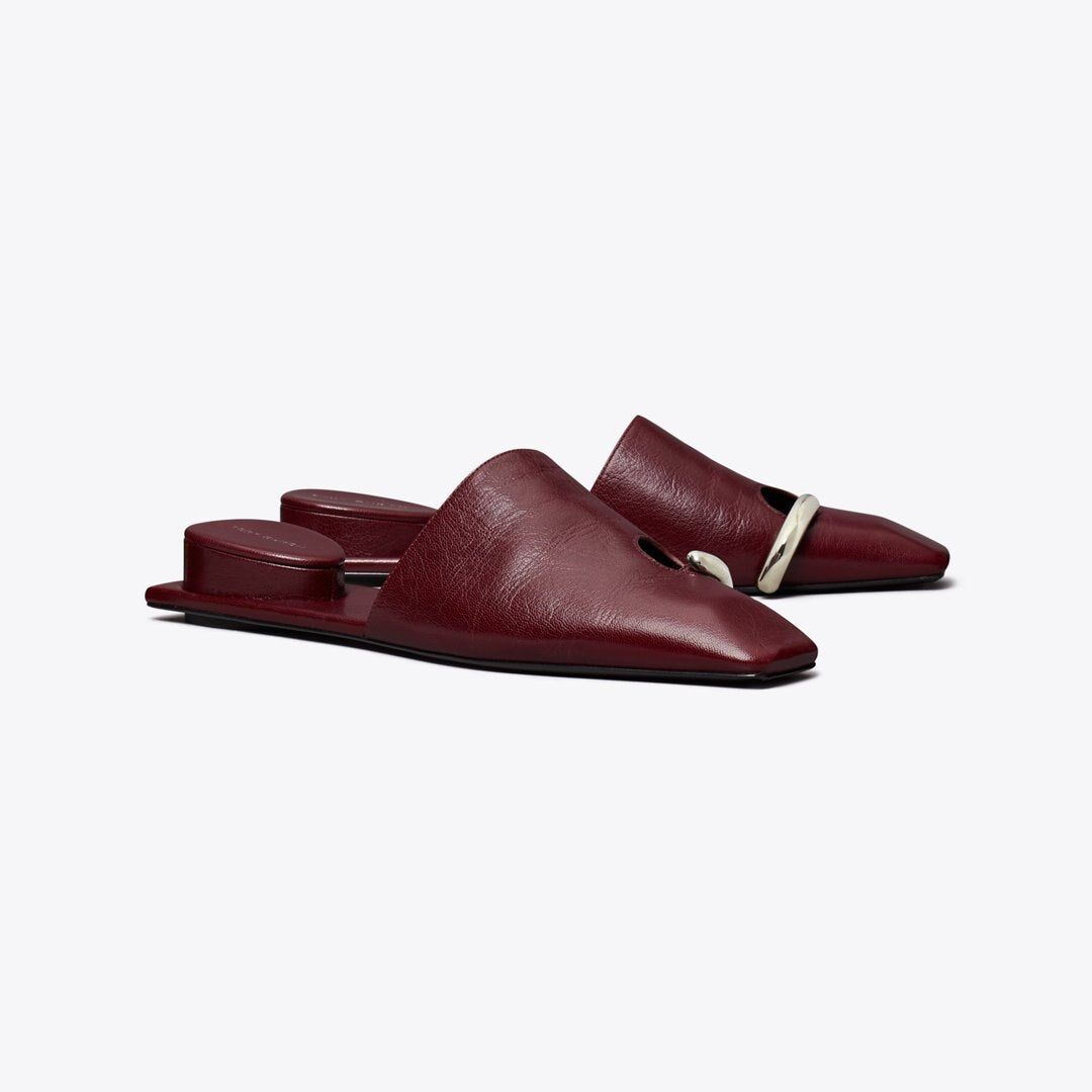 Tory Burch Pierced Mule DARK CARMINE