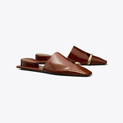 Tory Burch Pierced Mule RUSSET BROWN / GOLD