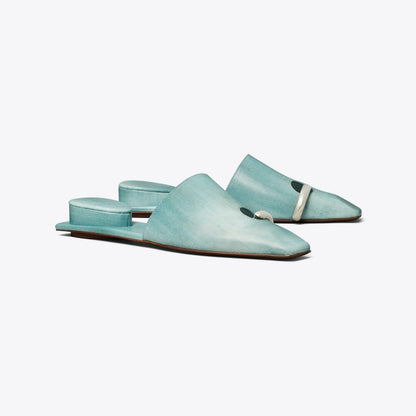 Tory Burch Pierced Mule NORTHERN BLUE / SILVER