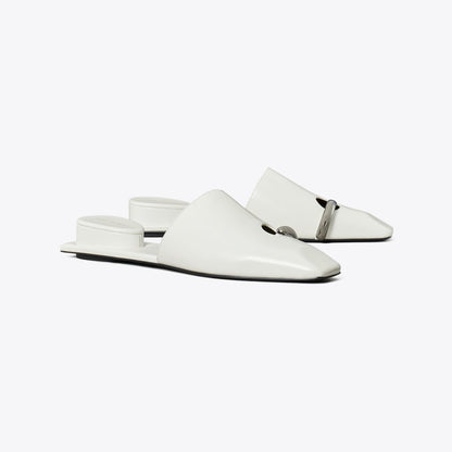 Tory Burch Pierced Mule WHITE / SILVER