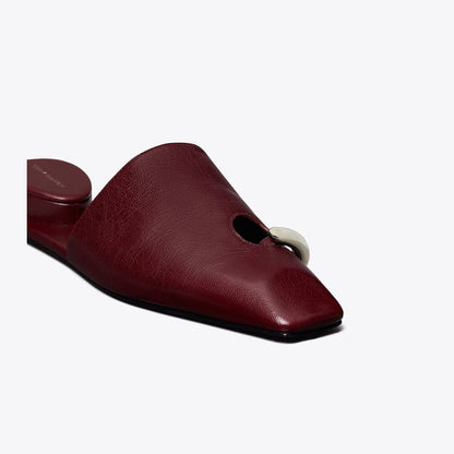 Tory Burch Pierced Mule DARK CARMINE