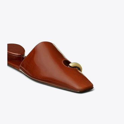 Tory Burch Pierced Mule RUSSET BROWN / GOLD