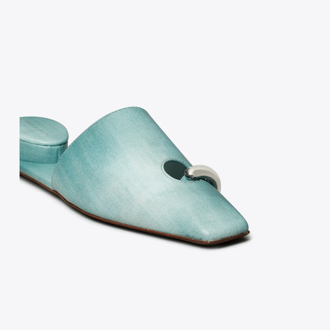 Tory Burch Pierced Mule NORTHERN BLUE / SILVER