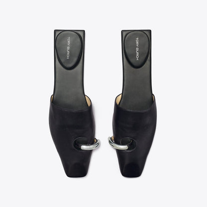Tory Burch Pierced Mule PERFECT BLACK / SILVER