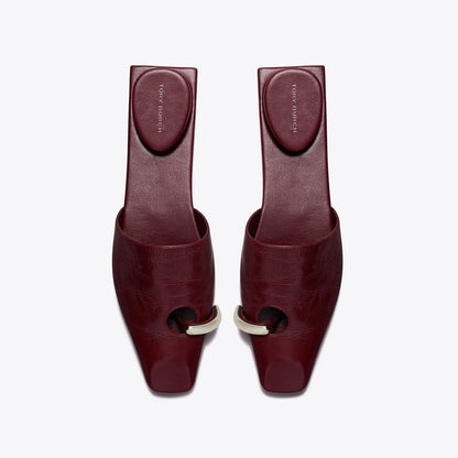 Tory Burch Pierced Mule DARK CARMINE