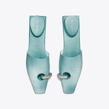 Tory Burch Pierced Mule NORTHERN BLUE / SILVER