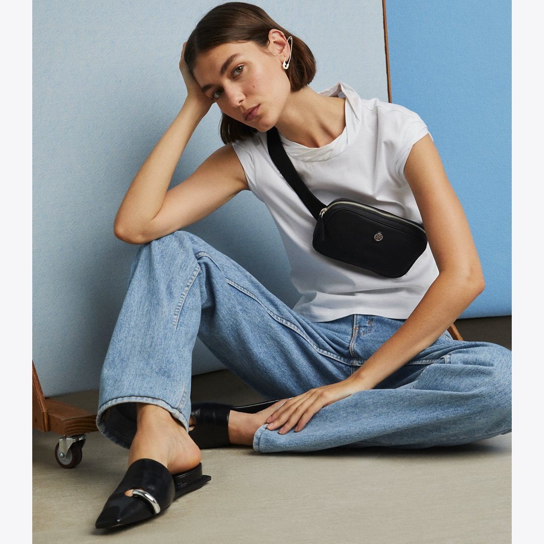 Tory Burch Pierced Mule PERFECT BLACK / SILVER