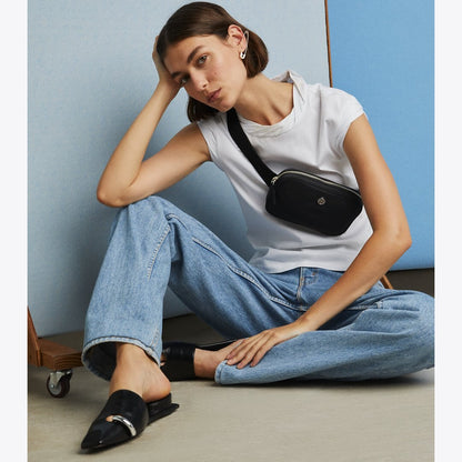 Tory Burch Pierced Mule PERFECT BLACK / SILVER