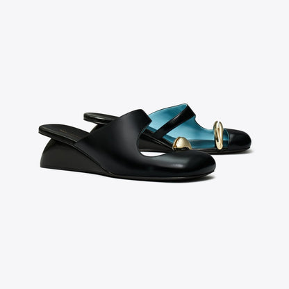 Tory Burch Pierced Mule Wedge NERO