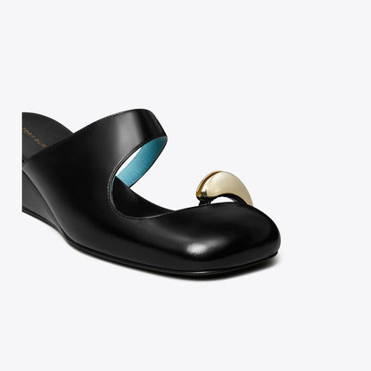 Tory Burch Pierced Mule Wedge NERO