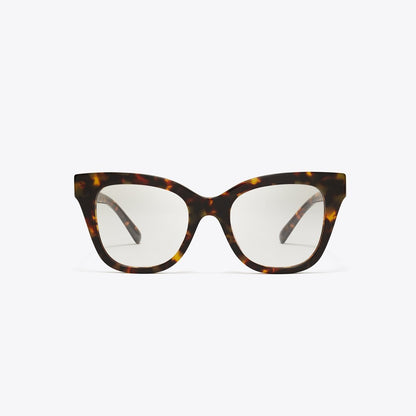 Tory Burch Pierced Oversized Cat-Eye Eyeglasses DARK TORTOISE