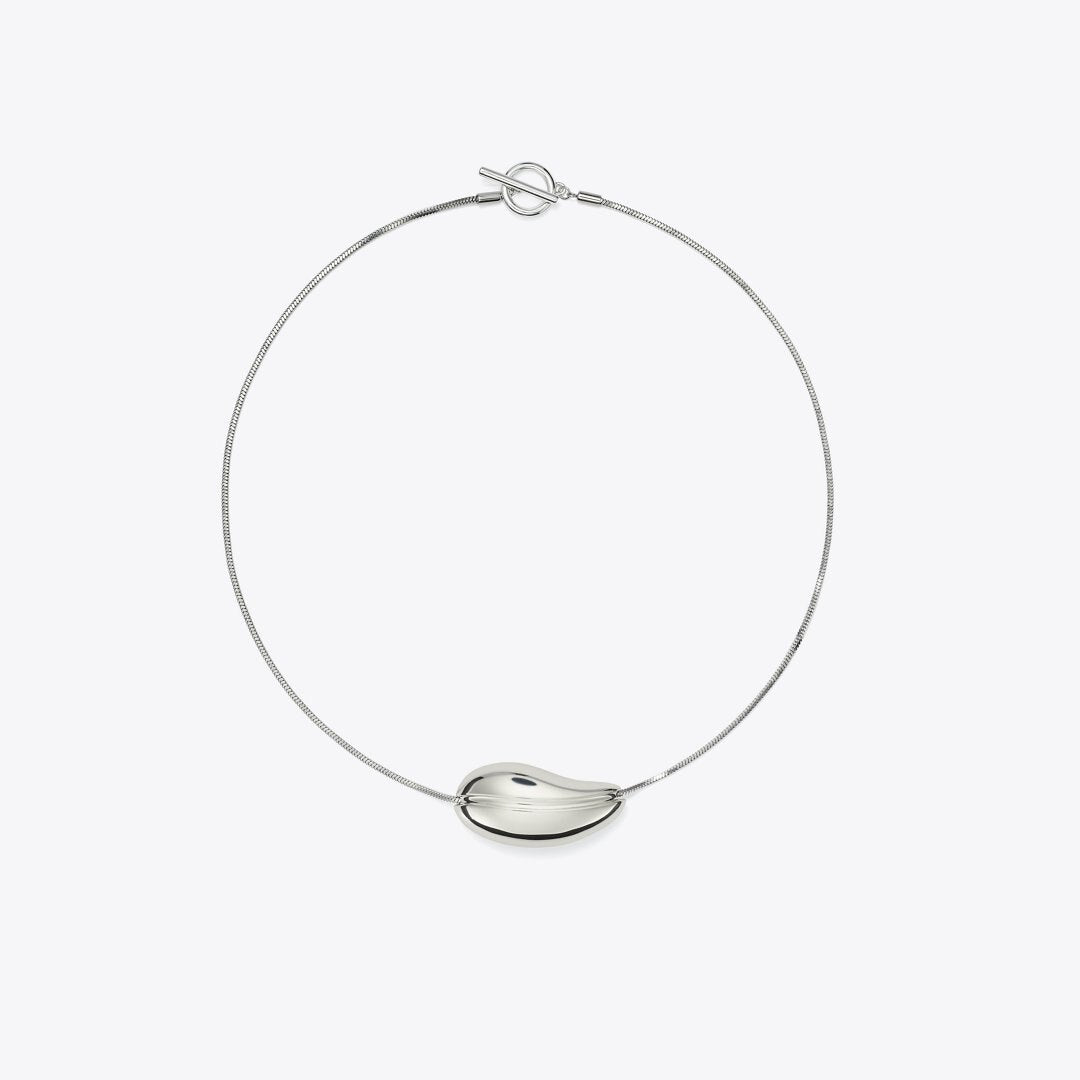 Tory Burch Pierced Pendant Necklace Light Silver