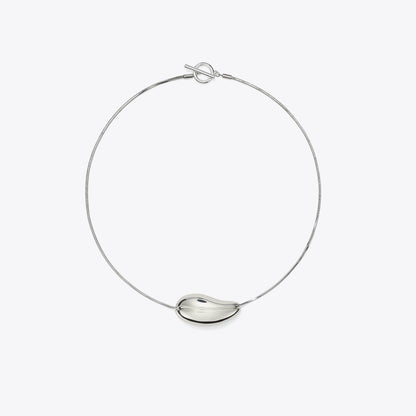 Tory Burch Pierced Pendant Necklace Light Silver
