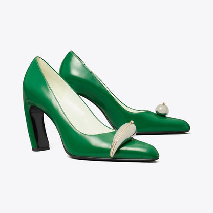 Tory Burch Pierced Pump GRASS / SILVER