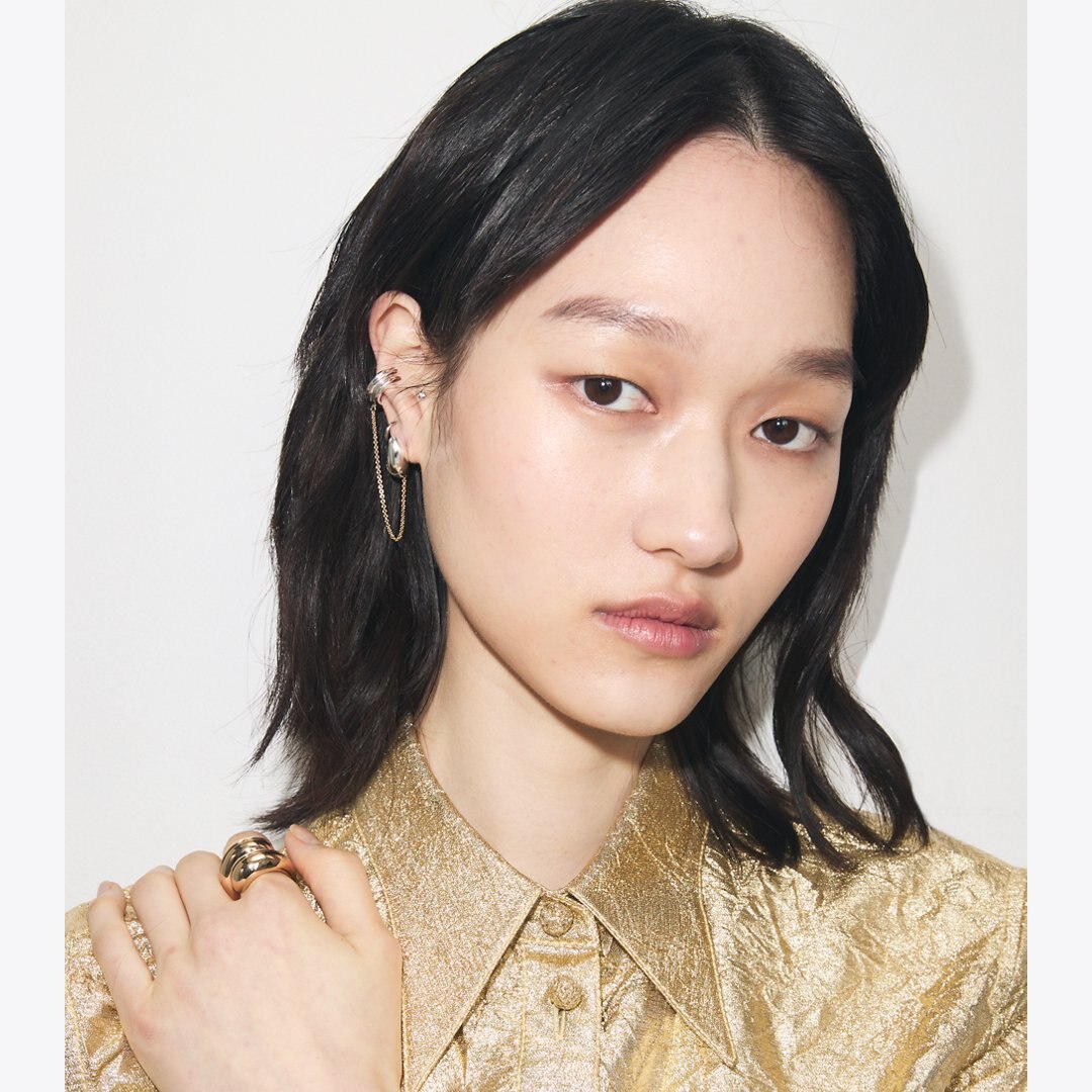 Tory Burch Pierced Ring Light Brass