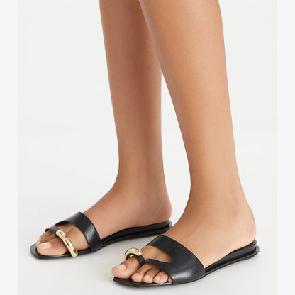 Tory Burch Pierced Slide PERFECT BLACK / GOLD