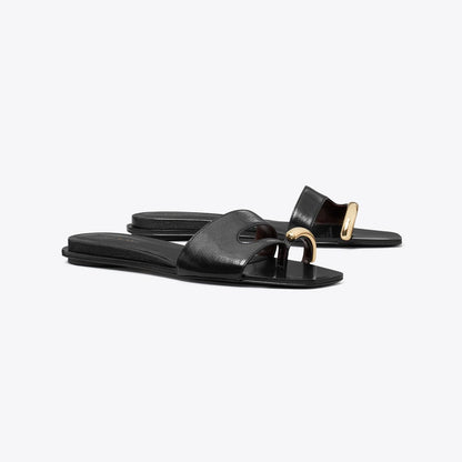 Tory Burch Pierced Slide PERFECT BLACK / GOLD