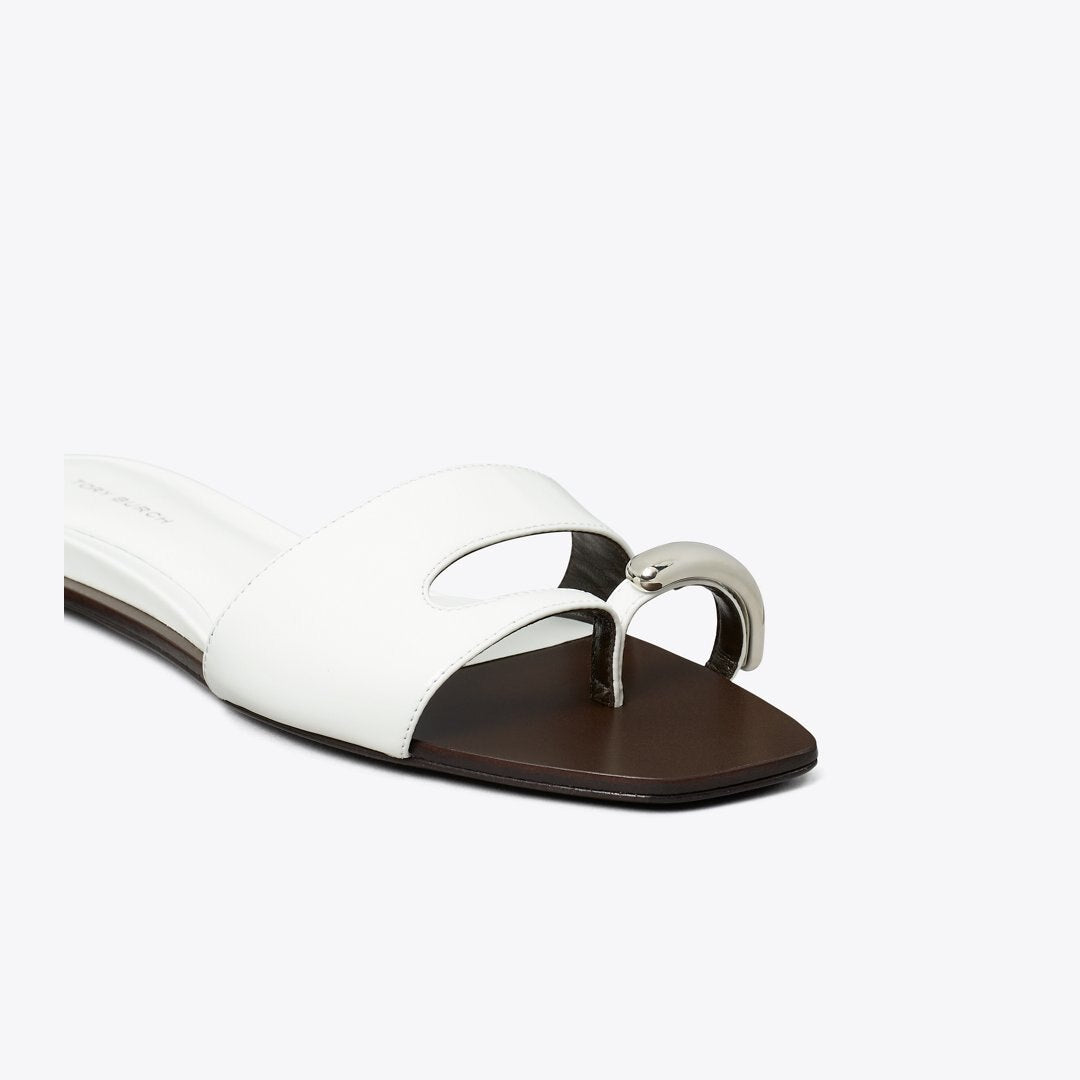 Tory Burch Pierced Slide BIANCO / SILVER