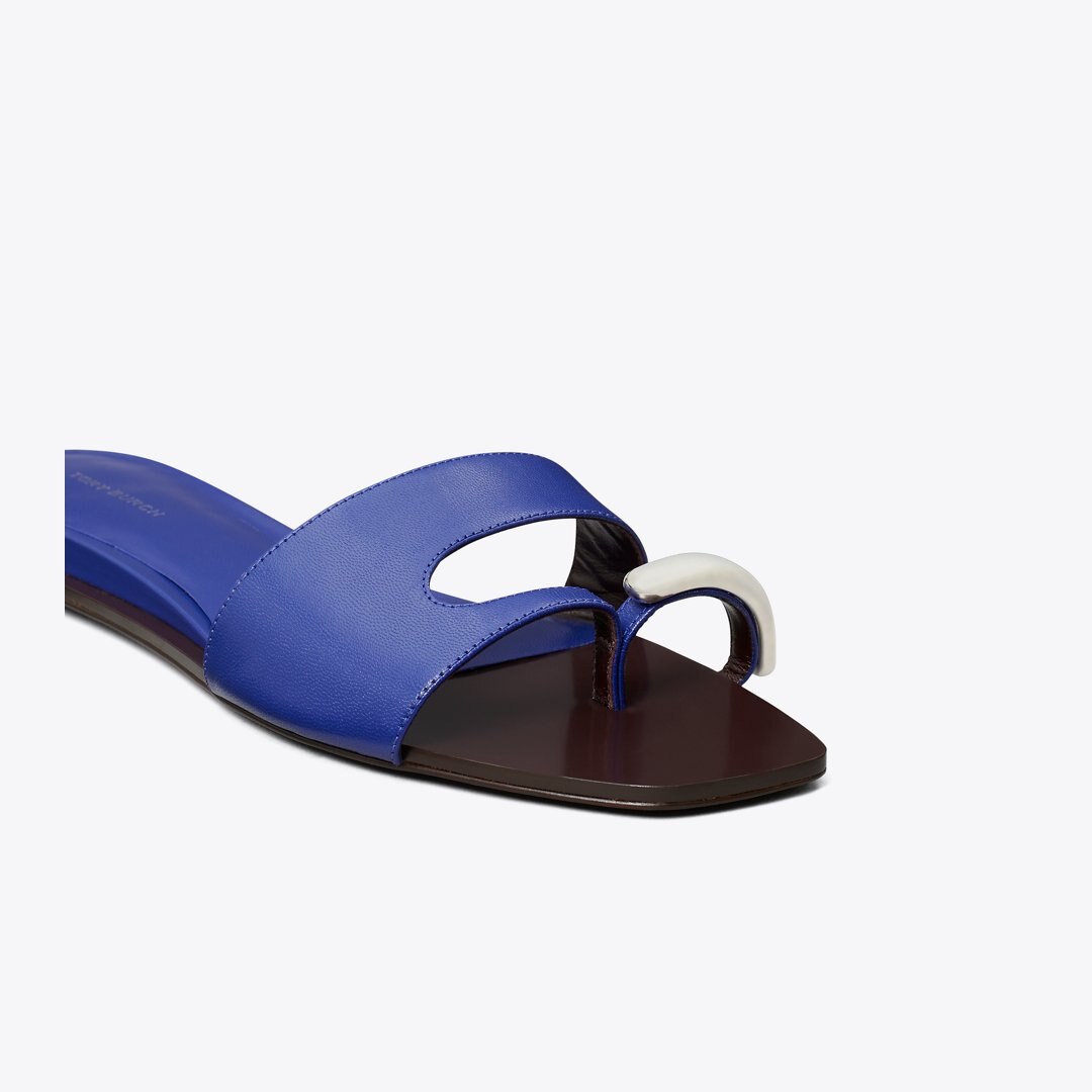 Tory Burch Pierced Slide ULTRA MARINE BLUE / SILVER