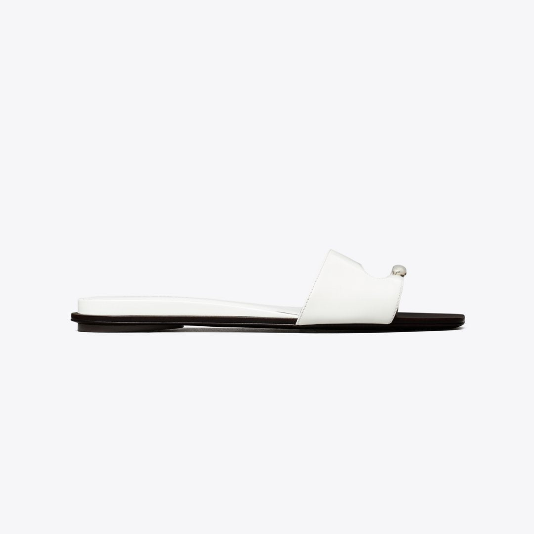 Tory Burch Pierced Slide BIANCO / SILVER