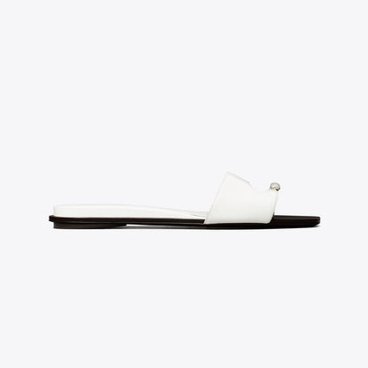 Tory Burch Pierced Slide BIANCO / SILVER