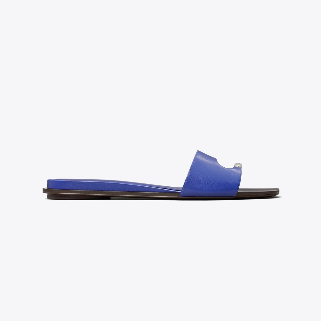 Tory Burch Pierced Slide ULTRA MARINE BLUE / SILVER