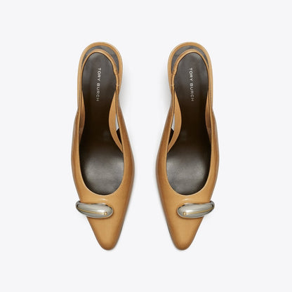 Tory Burch Pierced Slingback Heel CANTUCCI / SILVER